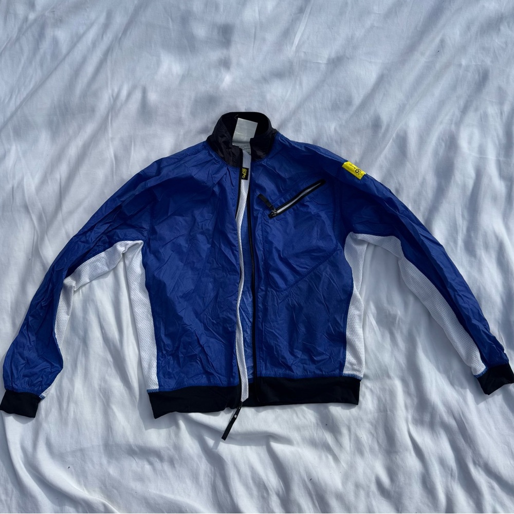 adidas Blue and White Windbreaker Jacket